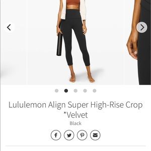 Lululemon Align Super High Rise Crop 23in *velvet